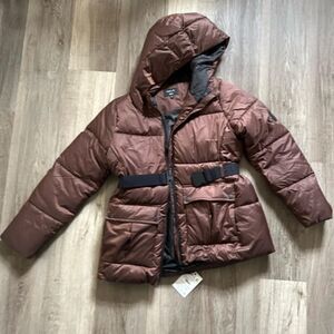 We are Tala Brown Zero Belted Puffer